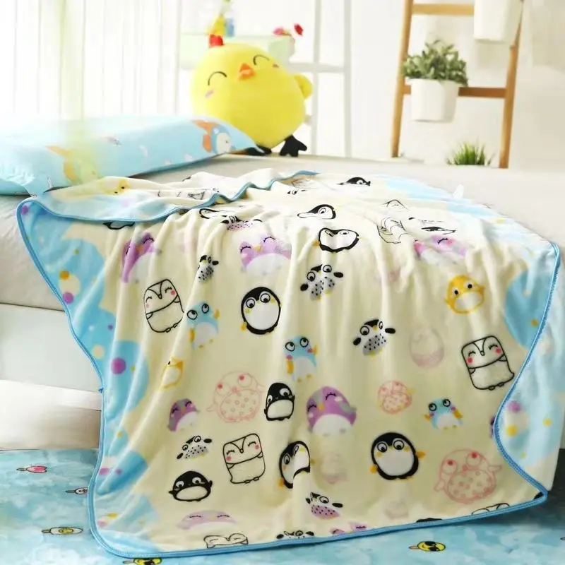 Spring Summer Newborn Blanket Children Lunch Break Single Layer Baby Blanket Kindergarten Office Cover Flannel
