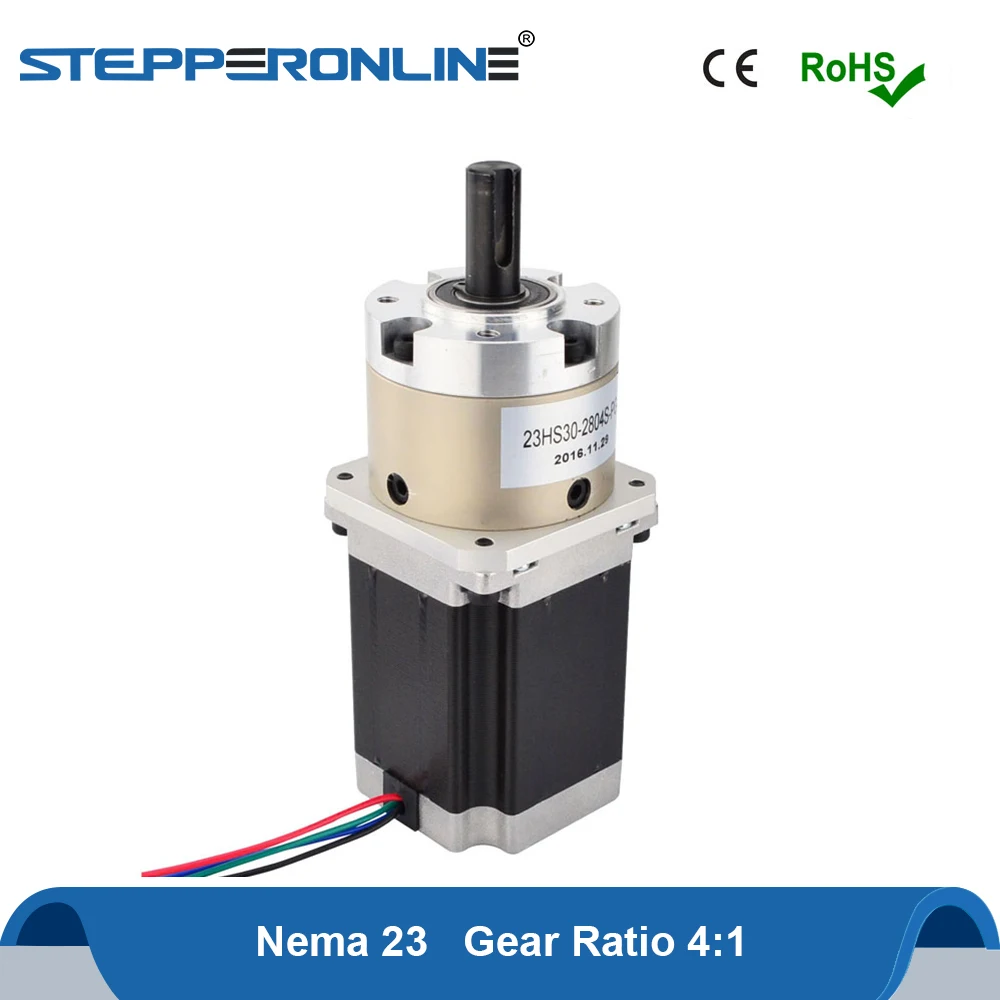 

Nema 23 Stepper Motor Gear Ratio 4:1 Planetary Gearbox 57 Motor Extruder L=56mm Nema23 Step Motor