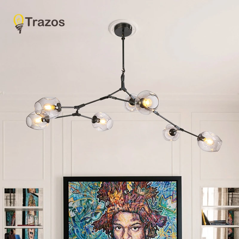 TRAZOS Глобус люстра 110V220V Скандинавская современная люстра светильник ing Подвесная лампа стеклянный шар лампа