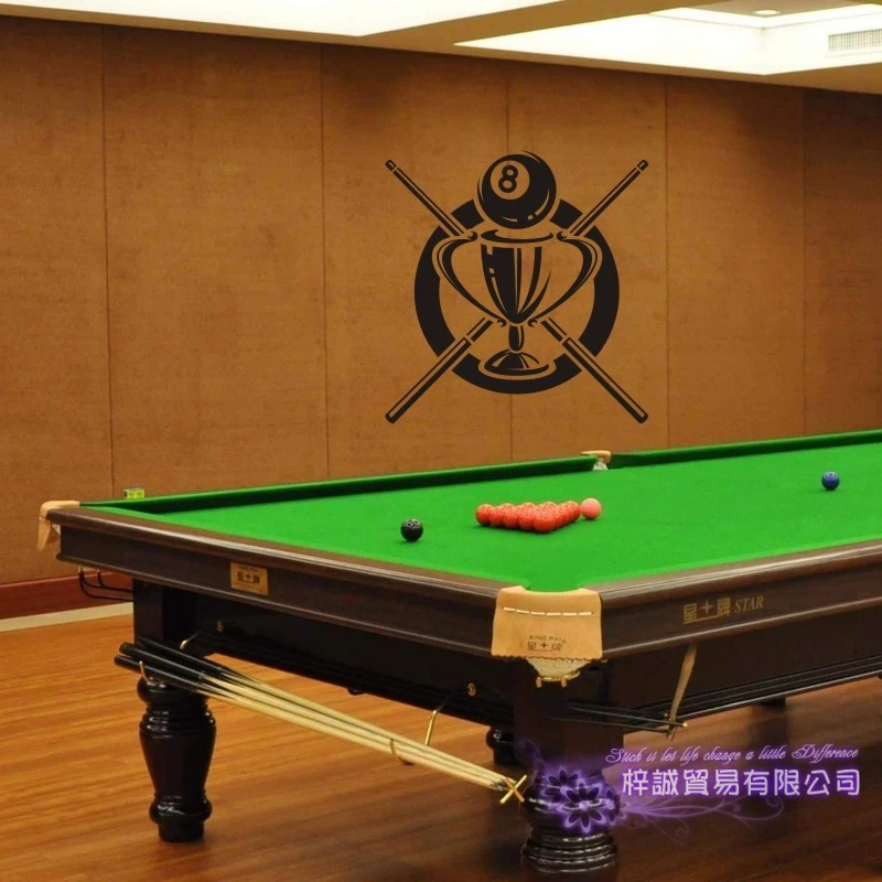 Dctal Billiards Sticker Snooker Decal Posters Vinyl Wall Decals Parede Decor Mural Billiards Sticker