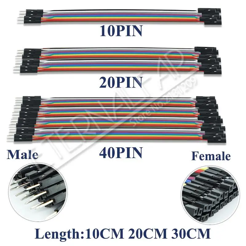 40PIN 10 см 20 30 Dupont линия мужчин и женщин + Перемычка dupont провода кабель для PCB DIY