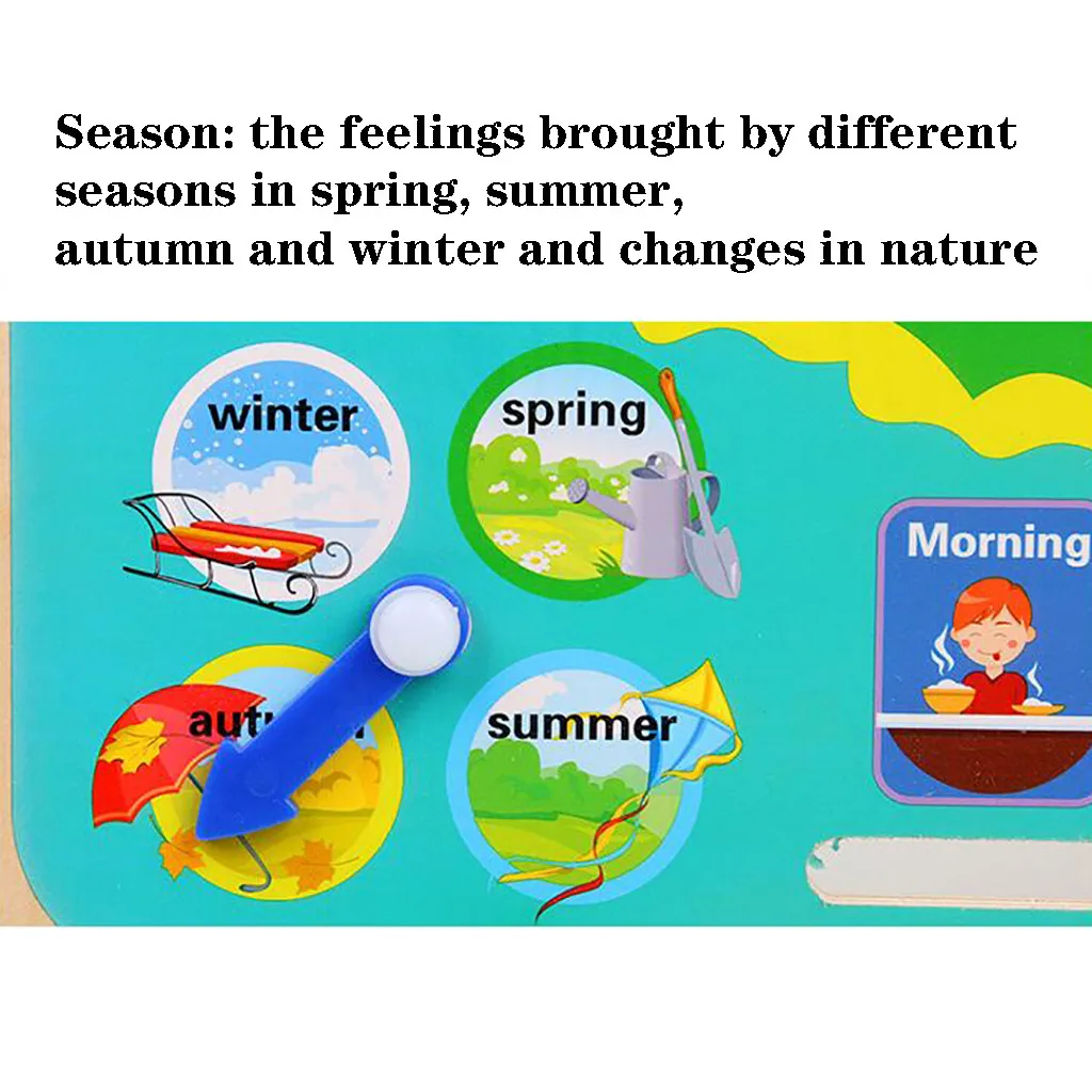 Деревянные детские когнитивные игрушки обучающие школьные часы с календарем