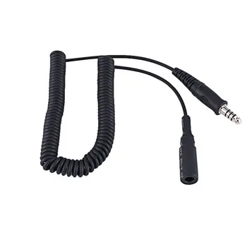 

U-92A/U Bowman Headset Headphone Eextension Cable Helicopter Military Jack Connector U-92A/U to U-174/U for helicopter military