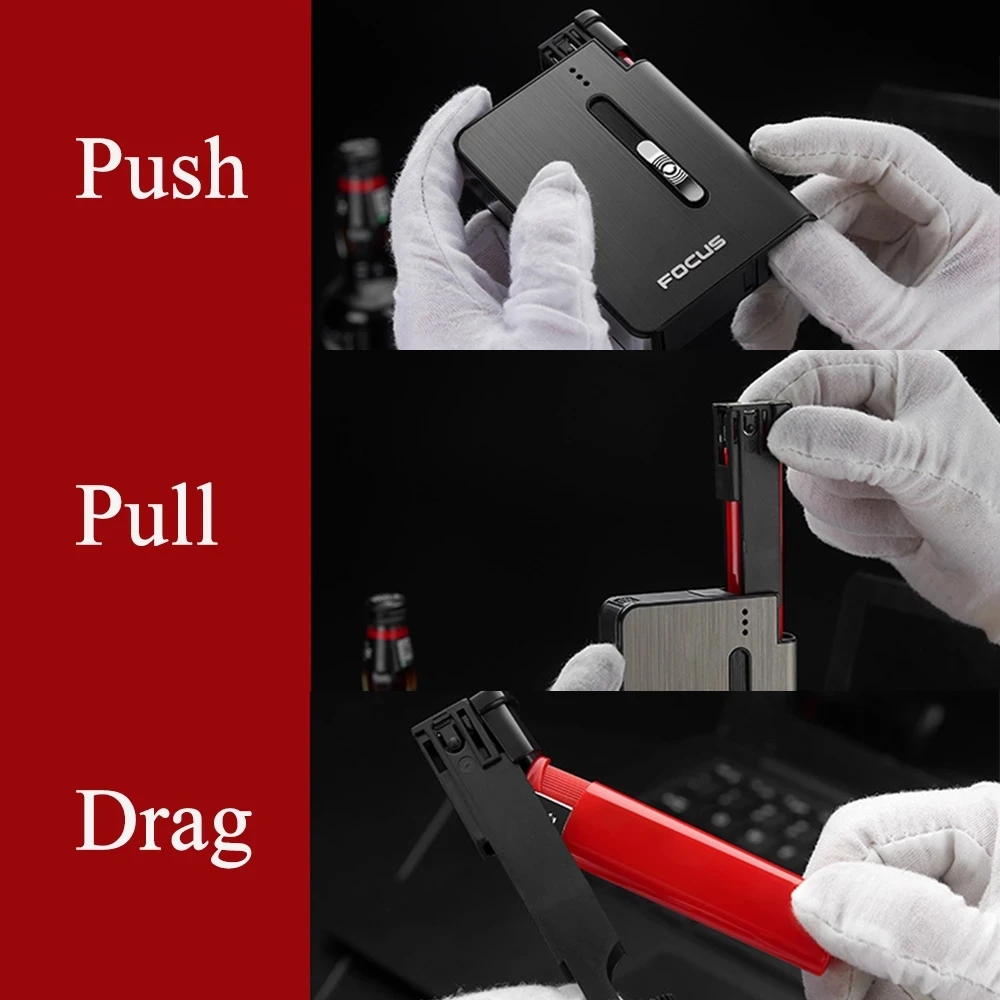 FOCUS Automatic Eject Smoke Cigarette Box Hold 10Pcs