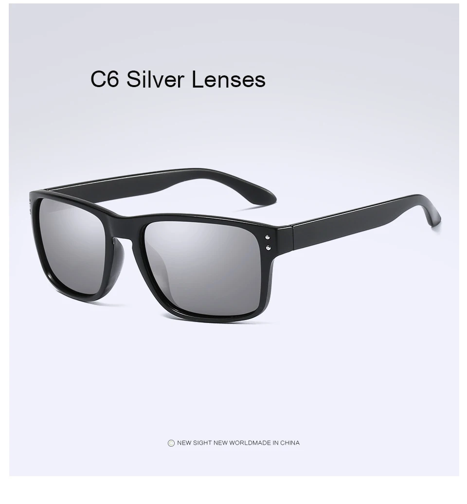 Óculos de sol polarizados dos homens Marca дизайнерские condução óculos de sol в повседневном стиле e mulheres Стиль Прямоугольная de alta qualidade - Цвет линз: 9244   c 6 with box