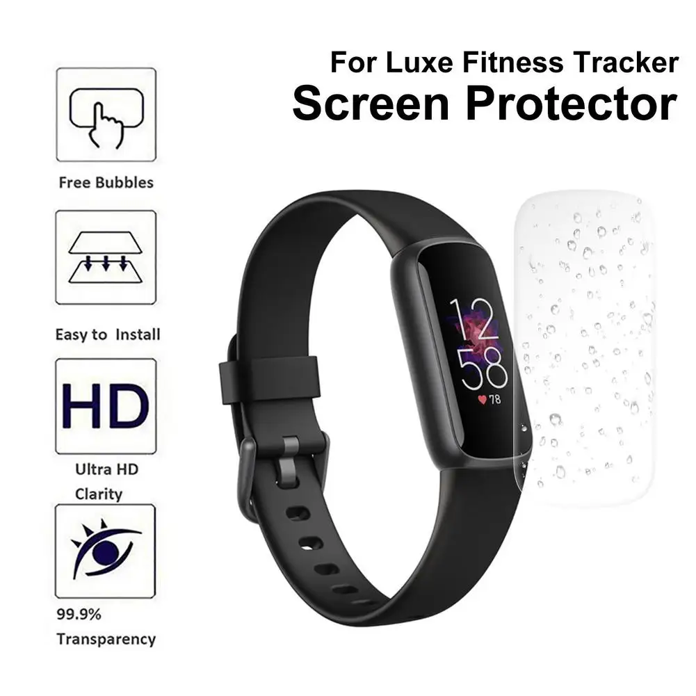 5pcs Clear Screen Protector Cover Protective Film Guard For Fitbit Luxe