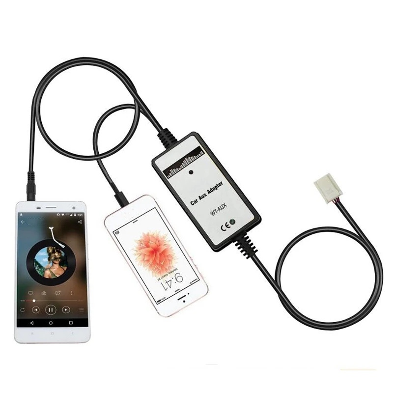 Auxillary адаптер, AUX Автомобильный MP3 3,5 мм Интерфейс адаптер AUX вход для Toyota(6+ 6) Pin 2005-2010 Camry 2005-2009 Corolla 2006