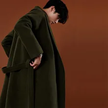 Повседневный корейский стиль мужчины Cashmer пальто свободный мужской шерстяной пиджак однобортное пальто и куртка