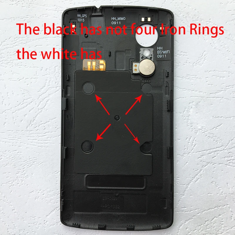 ZUCZUG пластиковый чехол для батареи задний корпус для LG Google Nexus 5 D820 D821 чехол с NFC антенной+ зуммер Вибратор - Цвет: black
