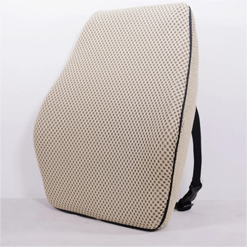 BEIGE Подушка из пены с эффектом памяти, поддержка спины кресла, для офиса, автомобиля, массаж талии, облегчение боли, коррекция осанки, подушка, Защита позвоночника - Цвет: BEIGE