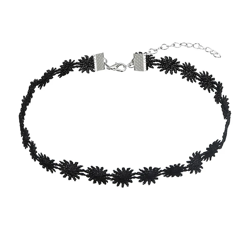 Черный кружевной геометрический металлический чокер с жемчугом подвеской ожерелье цепочка для ключицы ожерелье для женщин аксессуары для девочек Kawaii ожерелье для детей