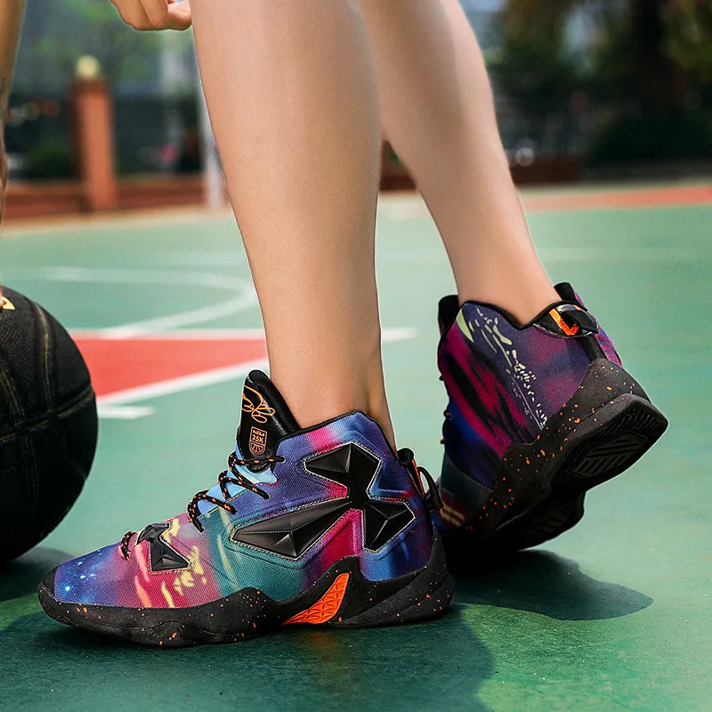 Buy High top basketball shoes parent child couple shoes men s breathable sports shoes men s casual shoes outdoor sports shoes XL