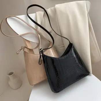 

Retro Crossbody Bucket Bags for Women 2020 Casual PU Leather Solid Color Shoulder Pouch Classic Outdoor Shopping Shoulder Bags