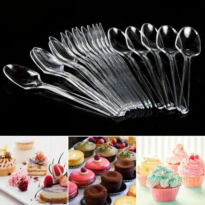 25 pieces mini spoon plastic disposable ice cream fashion dessert party mini size tableware tableware plastic ice scoop