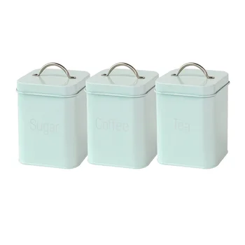 

1-3Pcs 1L Tea/Coffee/Sugar Square Sealed Can Storage Tank Kitchen Utensils Multifunction Box Cover Steel Case Household 2019NEW