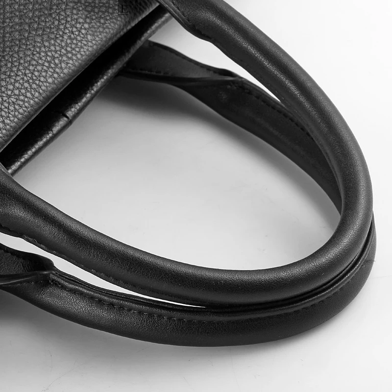 Large-capacity briefcase men handsome leather casual retro handbags business office travel solid color computer bag