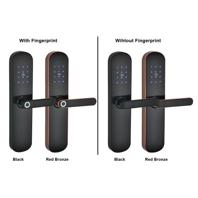 YOHEEN Fingerprint Lock Smart Card Digital Code Electronic Door Lock Bluetooth TTLock App Security Mortise Lock 3