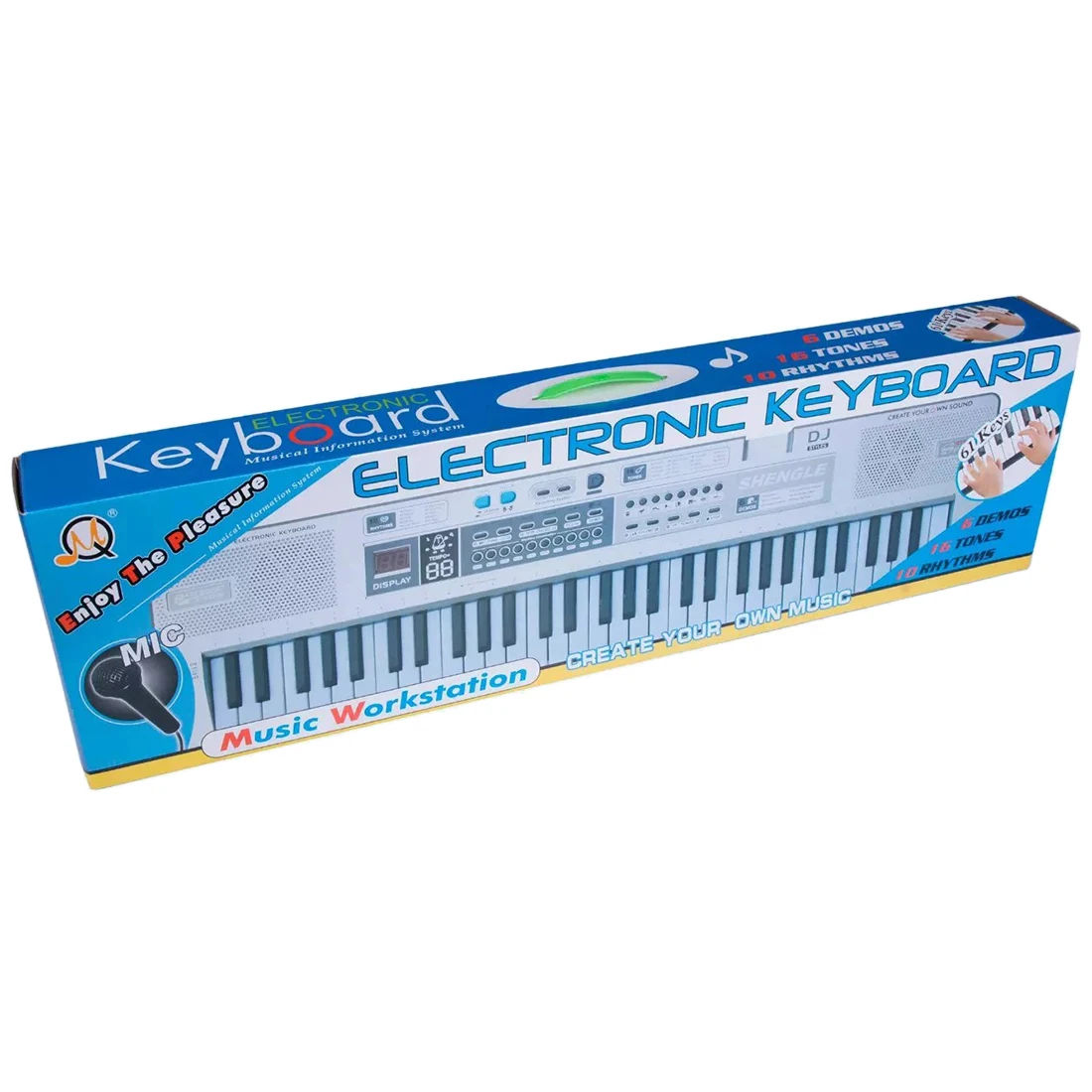  Beginner 61 Key Electronic Keyboard Piano with Microphone Early Education Puzzle Musical Toy for Ch