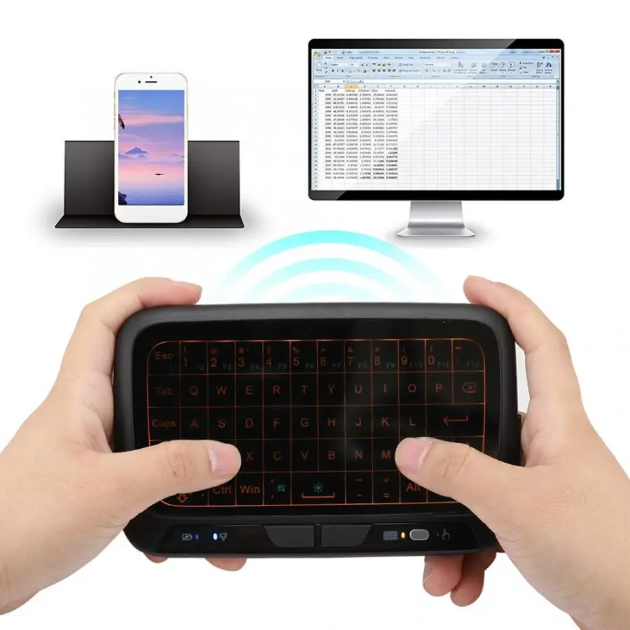 H18 + 2 4 ГГц Мини Подсветка перезаряжаемая ультра тонкая Беспроводная Bluetooth
