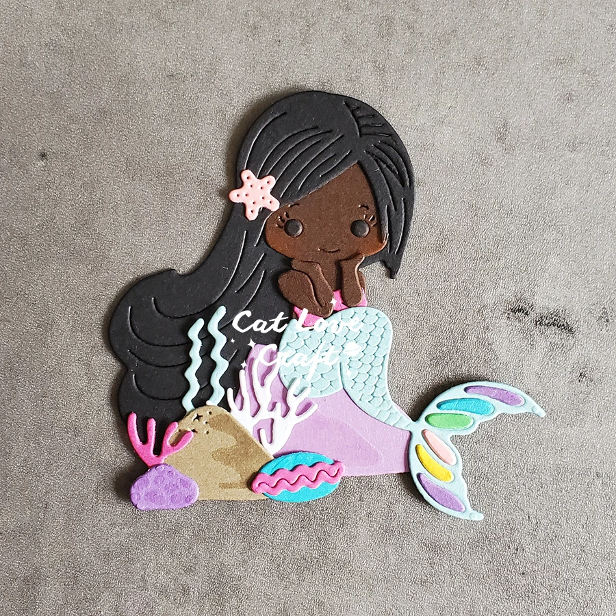 Pochoir Découpe Métal Sirène - Pour Scrapbooking, Cartes Et DIY Créatif