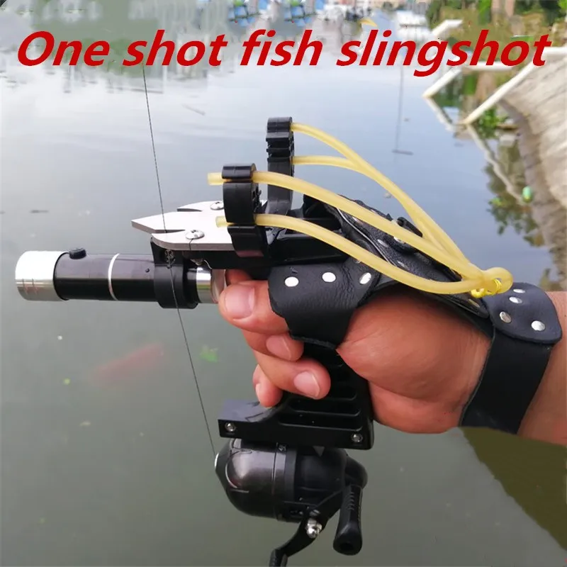 

Shooting Fishing Reel Dart Left Handguard Rubber Tube Flashlight Hunting Fishing Set Slingshot Hunting Catapult Suit Outdoor