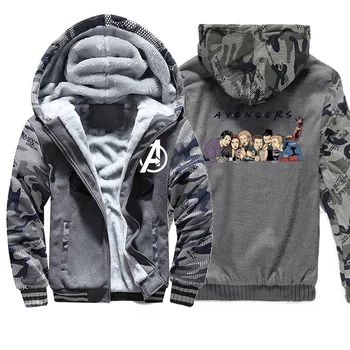 

The Avengers Super Hero Cartoon Hoodies Men 2020 Thick Winter Casual Wool Liner Sweatshirts Fashion Camouflage Sleeve Jackets