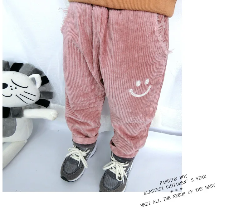 Autumn And Winter Children Corduroy Casual Pants Korean-style Brushed And Thick Trousers Children Men And Women Children ba