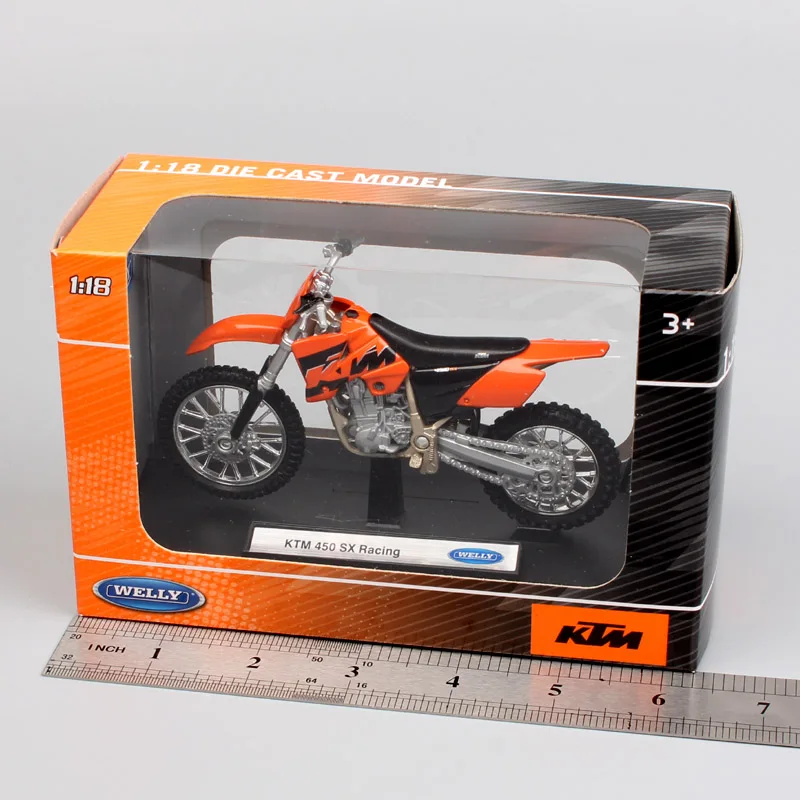Детские 1:18 весы Welly мини KTM 450 SX гоночный Байк мотокросса модели Diecasts& Toy транспортные средства внедорожный мотоцикл миниатюрный мальчик
