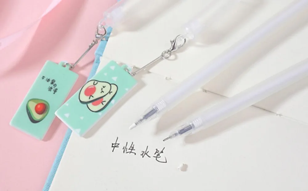 korea Avocado pendant gel pen cartoon neutral pen student prize school office black write pen promotion gift pen 0.5mm 48pc/lot
