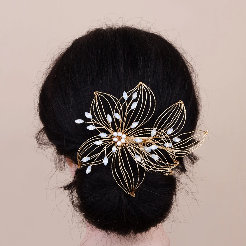 

TRiXY H257 Elegant Wired Crystal Rhinestone Wedding Hair Comb Handmade Wedding Hair Pin Bridal Headpieces Wedding Hair Jewelry