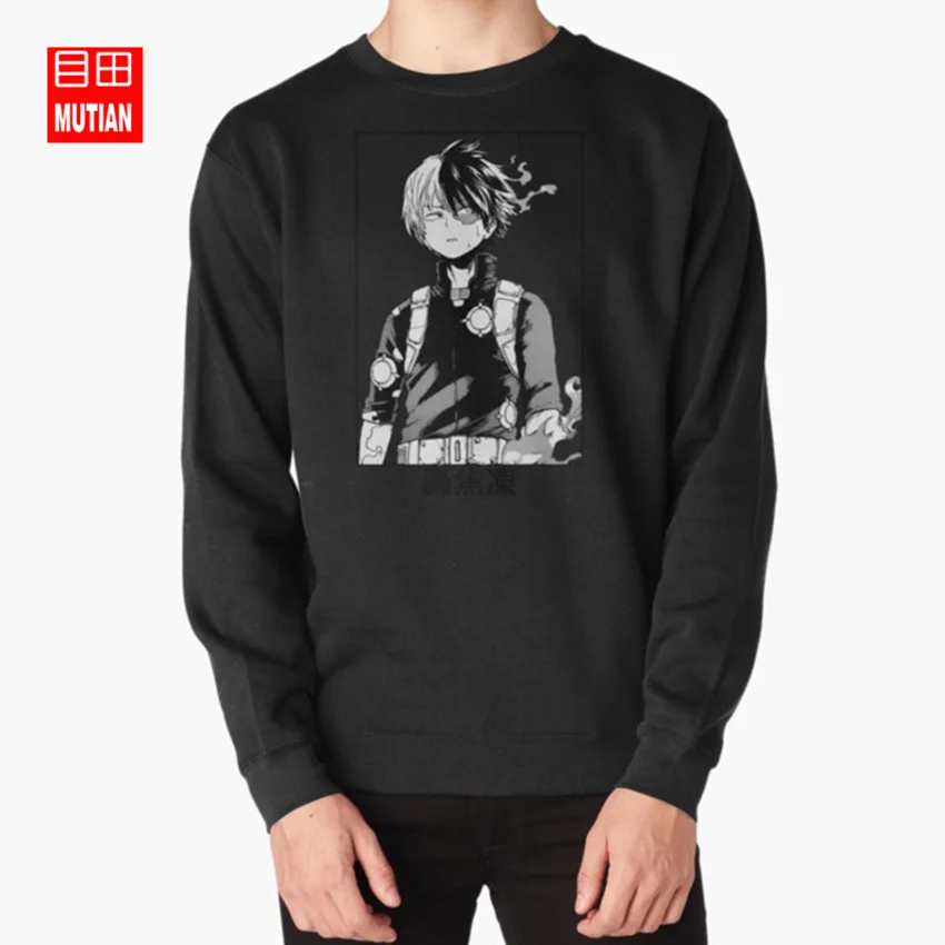 Todoroki Shōto толстовки todoroki shto to shouto shoto bnha boku no hero Academy my - Цвет: black-sweatshirt