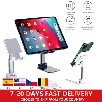 

2020 Adjustable Metal Desktop Tablet Holder Foldable Table Cell Foldable Extend Support Desk Mobile Phone Holder Stand