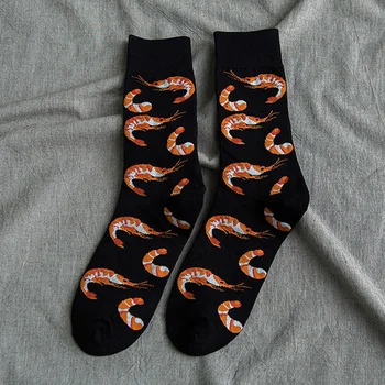 

Korean Kawaii Funny Shrimp Socks Harajuku Cute Striped Sports Long Cotton Socks for Men and Women Christmas Gifts for Women