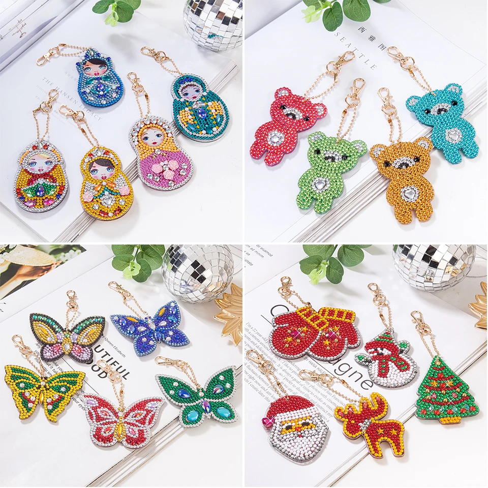 

Распродажа DIY 5D алмазная живопись особой формы брелок Рождественский подарок для ребенка мультфильм сестра медведь Бабочка Мозаика рисунок