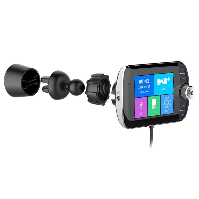 JaJaBor fm-передатчик dab цифровой аудиовещание AUX автомобильный радиоприемник Bluetooth автомобильный комплект громкой связи USB QC3.0 Быстрая зарядка
