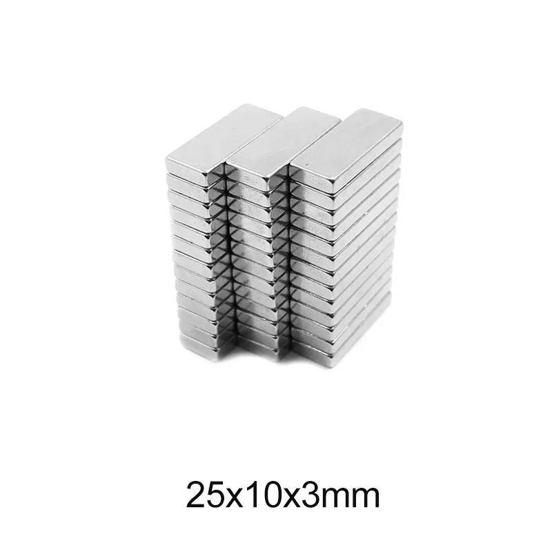 

2/5/10/20/30/50PCS 25X10X3mm Rectangular Powerful Strong Magnetic Magnets N35 Block Rare Earth Neodymium Magnet 25x10x3 25*10*3