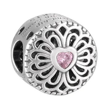 

Authentic 925 Sterling Silver Bead Charm Openwork Filigree Love & Friendship Beads Fit Bracelet Diy Jewelry