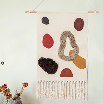 

Woven Wedding Hanging Backdrop Geometric Tapestry Bohemian Wall Mural Yarn Wall Hanging Tapestry living Room Decoration 50*70cm