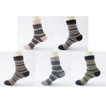 

Autumn Winter Retro Ethnic Style Thermal Wool Socks Mid Tube Thickening Warm Soft Assorted Color Men's Rabbit Wool Socks
