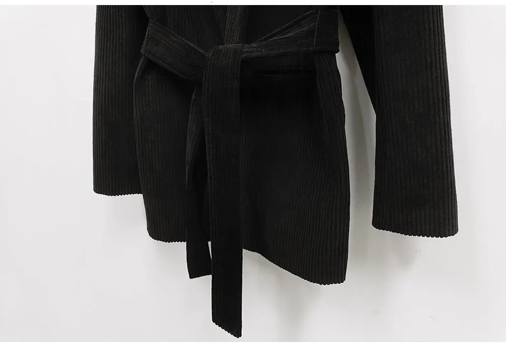 SHENGPALAE Ins, с отворотом, однорядные, с пряжкой, с поясом, свободные, хлопок,, зимнее, утолщенное, вельветовое, Свободное пальто для женщин, прилива 5D160