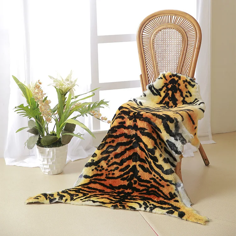 

Model Tiger Pattern Rug Whole Piece Sheepskin Sofa Cushion Pure Wool Window Cushion Mat Made Australia Woolen Blanket