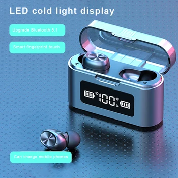 

F9-279 Bluetooth Headset One-touch Earbuds 5.0 Binaural Wireless Bluetooth Headphones With 2000mA Charging Box IPX7 Waterproof