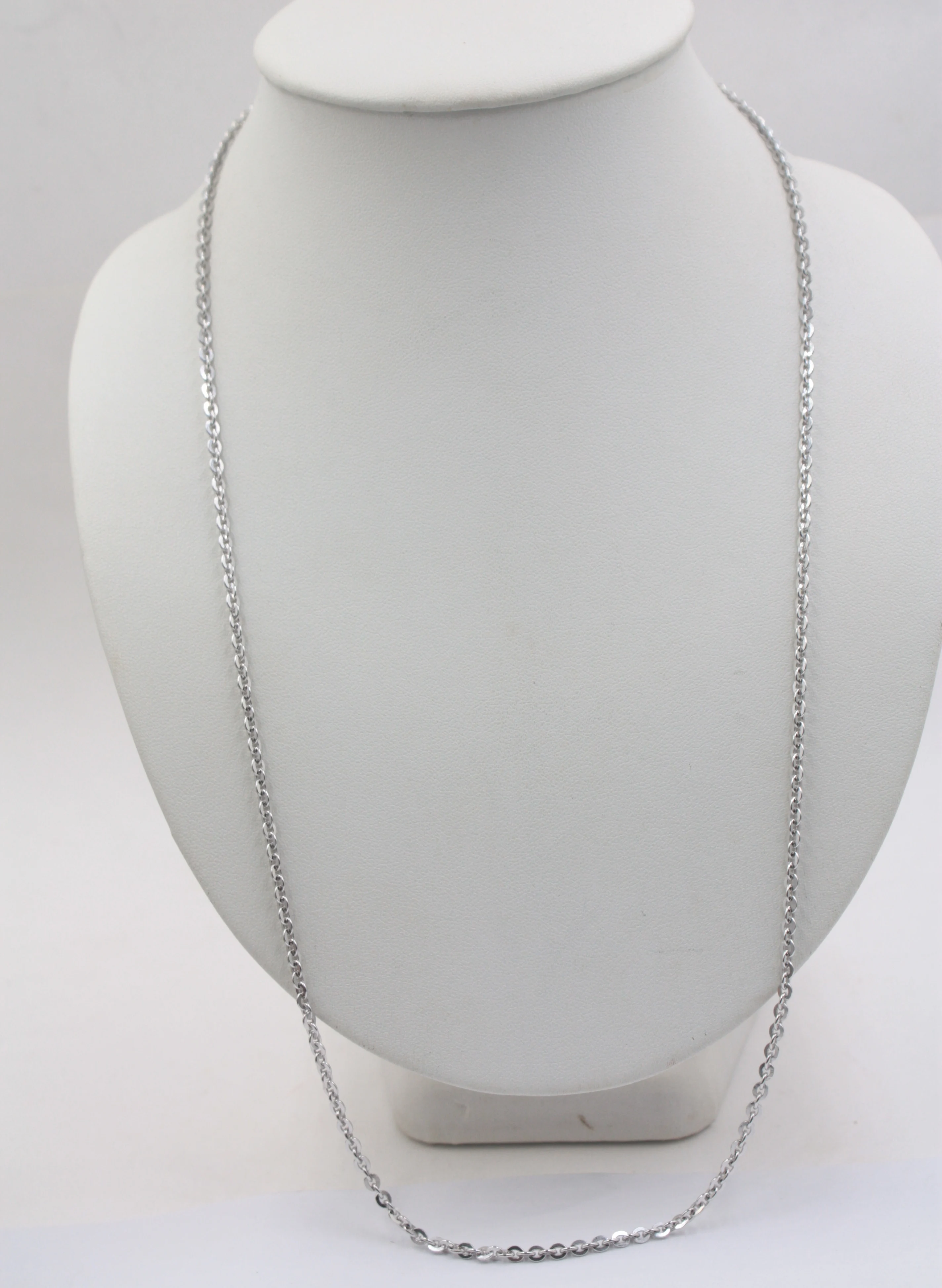 Real S925 Silver Necklace For Men Women Chain Round Snake Smooth Link 25.6 ''L Necklace