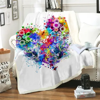 

Flowers Throw Blanket All Season Warm Fuzzy Fleece White Blankets for Living Room Sherpa Plush Home Decor