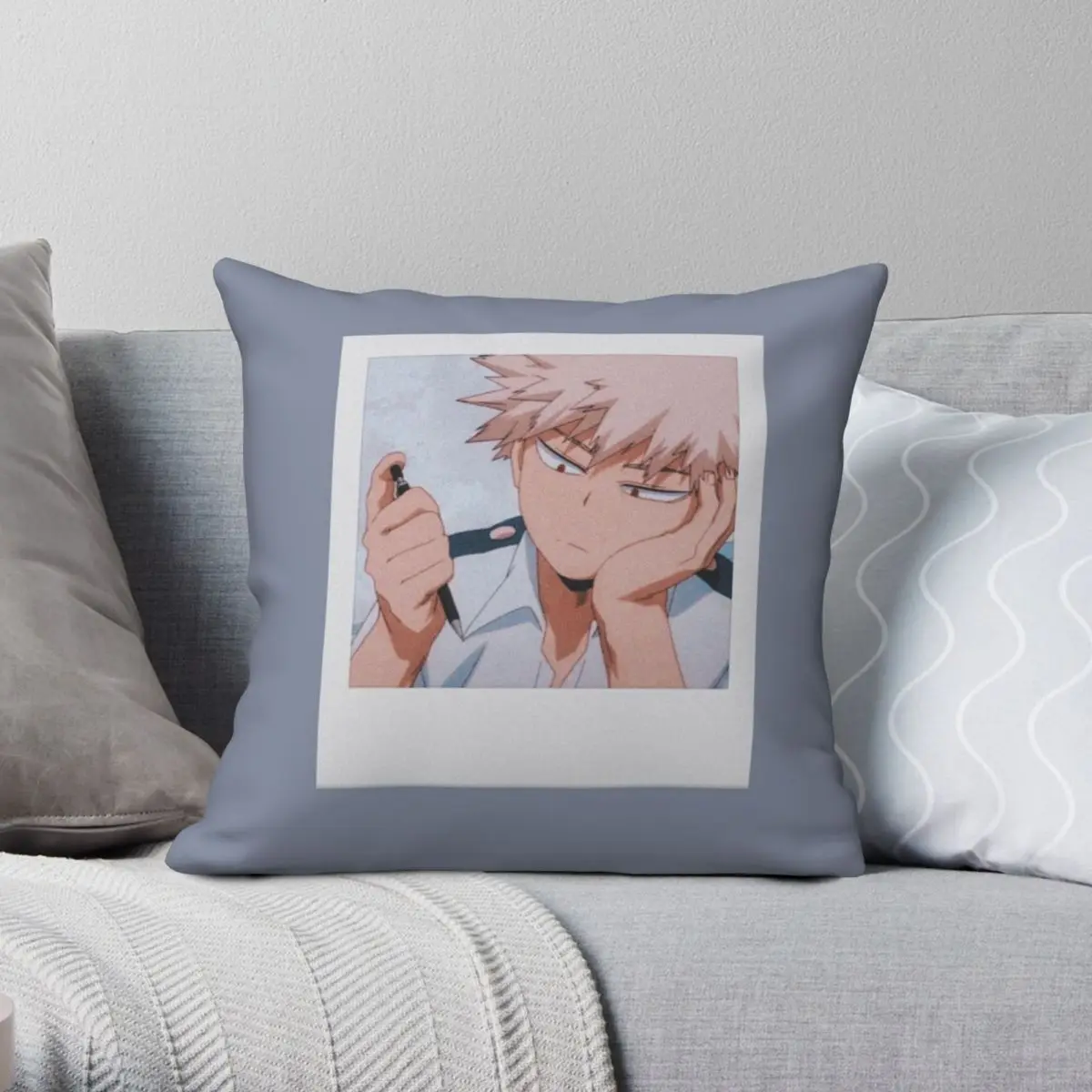 Katsuki Bakugo Polaroid Square Federa Poliestere Lino Velluto Creative Zip Decor Divano Seater Fodera Per Cuscino