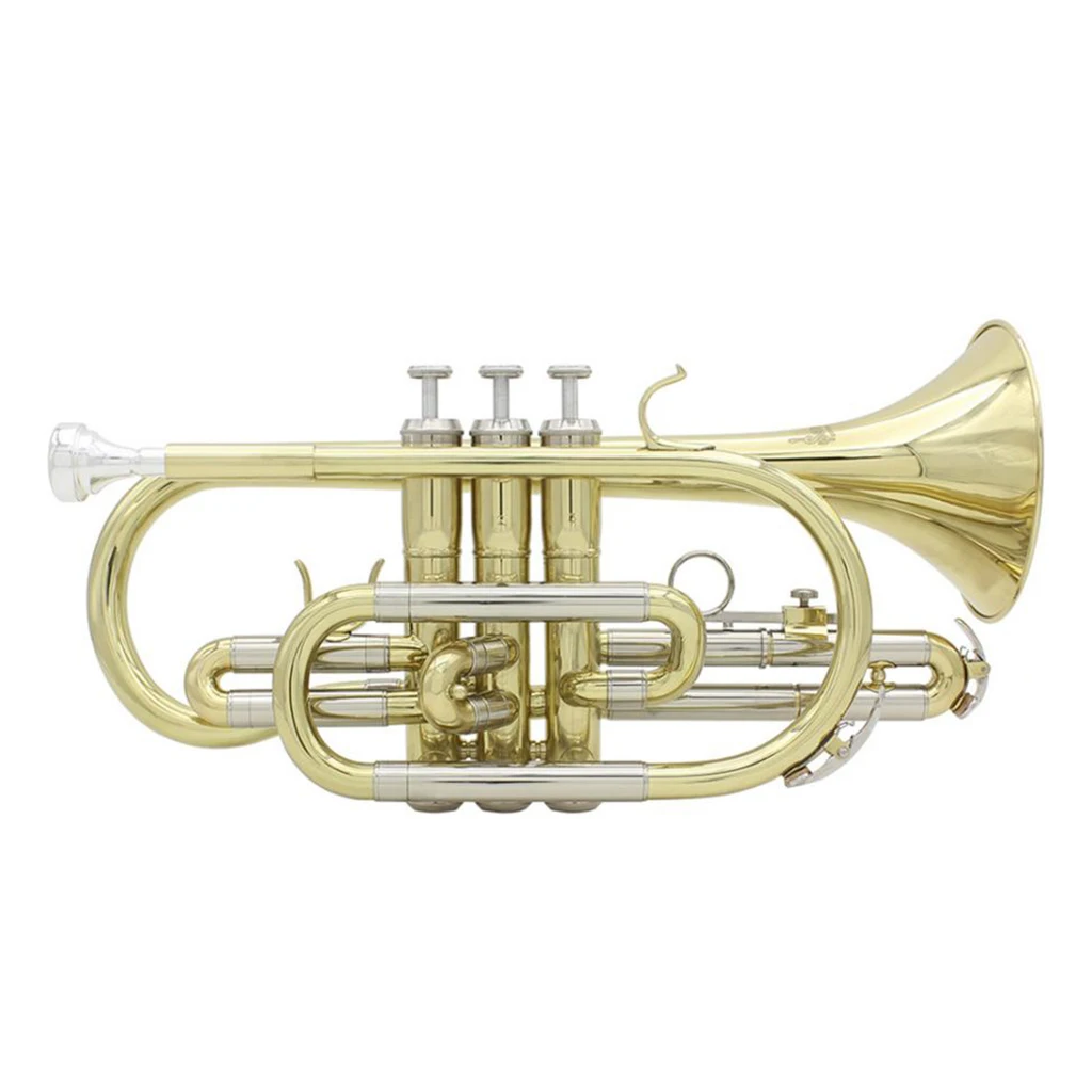 Exquisite Golden Bb Trumpet Cornet Set Brass Instrument Gift for Students Beginners
