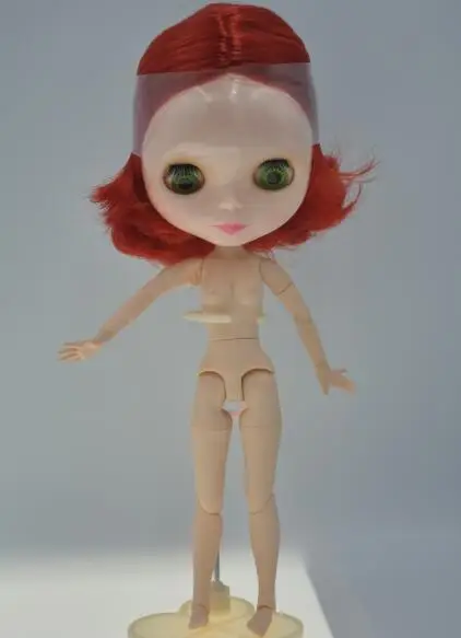 Обнаженная кукла Blyth, красные короткие волосы