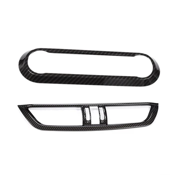 

EAS-1Pcs Carbon Fiber Center Air Conditioning Adjustment Frame Trim Car Accessory & 1Pcs Abs Plastic Interior Center Console Air