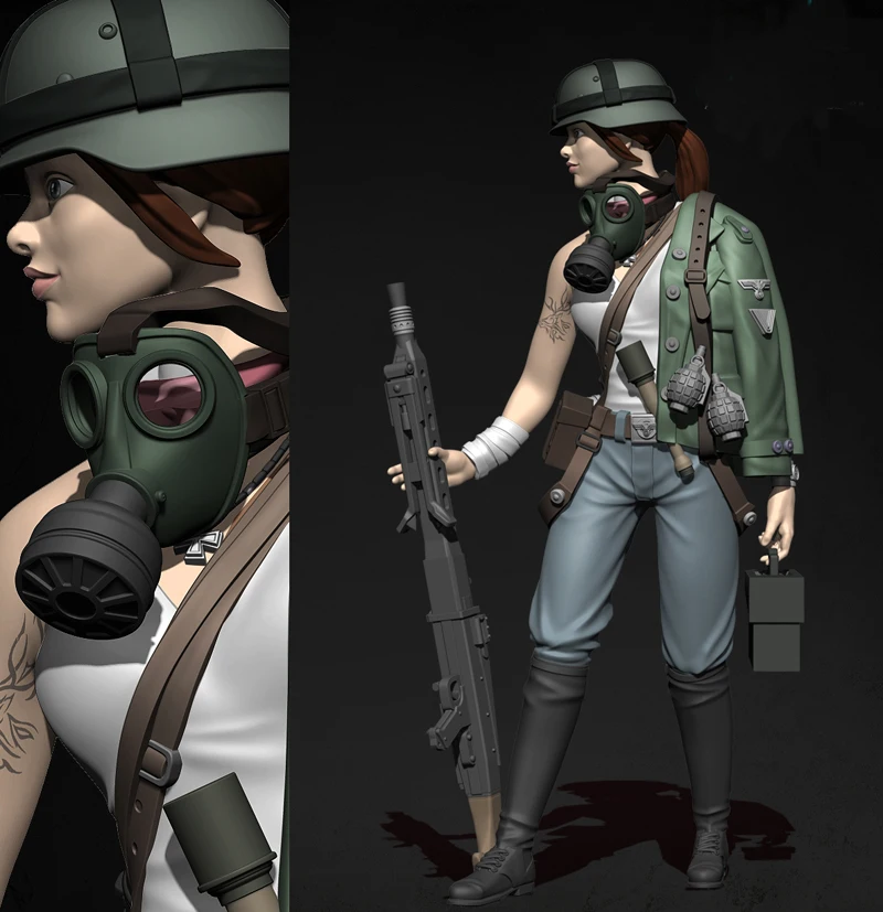 Details about   Unpainted 1/35 Female Soldier Sergeant Resin Figure Model Kit Unassembled GK 