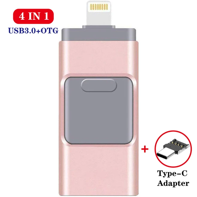 4 in 1 HD USB Stick 3.0 Flash Stick for iPhone/Android Type C Usb Key OTG Pendrive 128 GB 64 GB 32 GB 16GB Mini Pen Drive 5